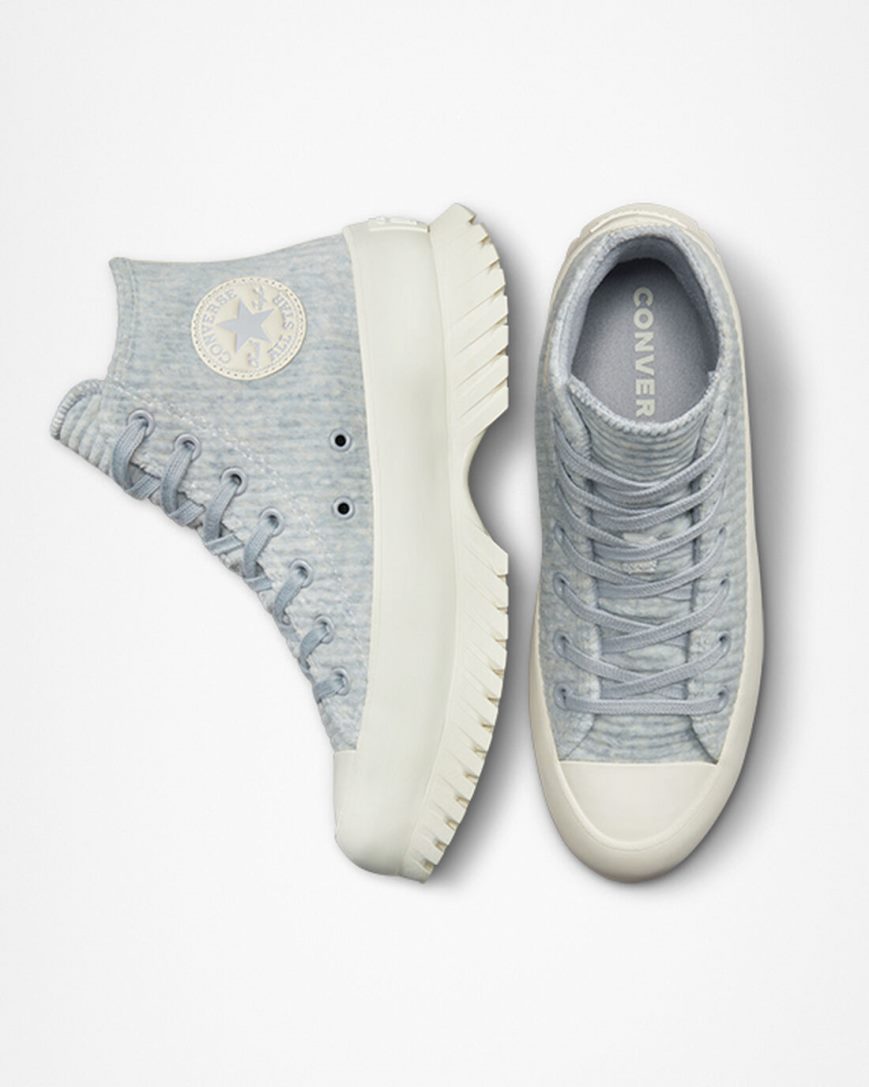 Women's Converse Chuck Taylor All Star Lugged 2.0 Velour High Top Shoes Blue | AU 389E4C